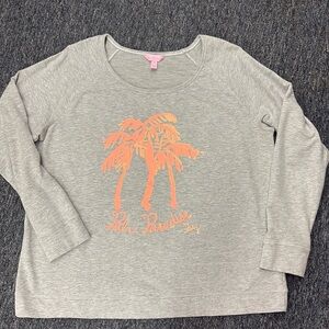 Lilly Pulitzer Grey/Peach top, XL